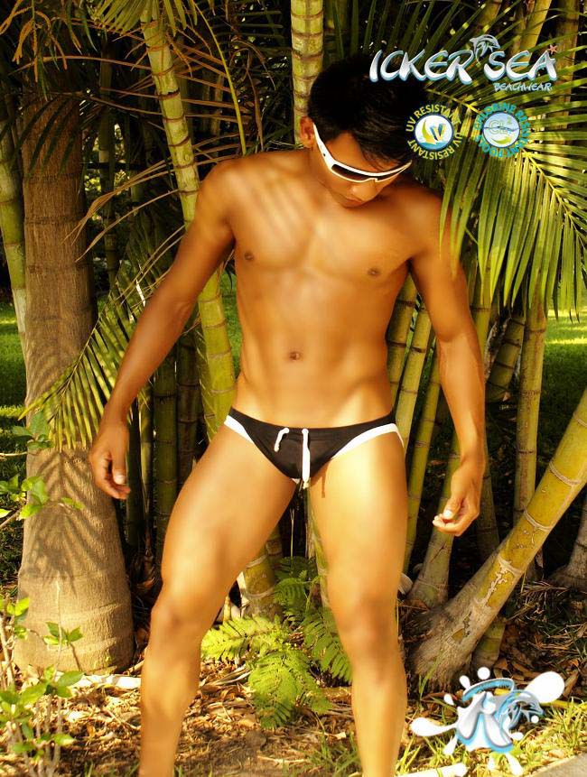 Icker Sea Contrast Trim Micro Slip Bikini Swimwear Black/White COB-13-12 - DealByEthan.gay loves Icker Sea