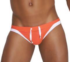 Icker Sea Contrast Trim Micro Slip Bikini Swimwear Orange/White COB-13-13 - DealByEthan.gay loves Icker Sea