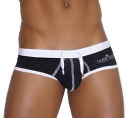Icker Sea Contrast Trim & Stitching Cheeky Mini Bikini Swimwear Black/White COB-13-29 - DealByEthan.gay loves Icker Sea