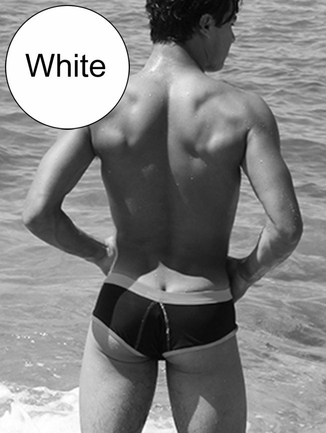 Icker Sea Contrast Trim & Stitching Cheeky Mini Bikini Swimwear Black/White COB-15-39 - DealByEthan.gay loves Icker Sea