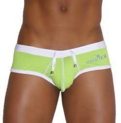 Icker Sea Contrast Trim & Stitching Cheeky Mini Bikini Swimwear Green/White COB-13-28 - DealByEthan.gay loves Icker Sea