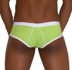 Icker Sea Contrast Trim & Stitching Cheeky Mini Bikini Swimwear Green/White COB-13-28 - DealByEthan.gay loves Icker Sea