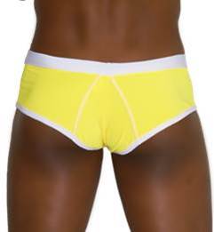 Icker Sea Contrast Trim & Stitching Cheeky Mini Bikini Swimwear Mango/White COB-13-25 - DealByEthan.gay loves Icker Sea