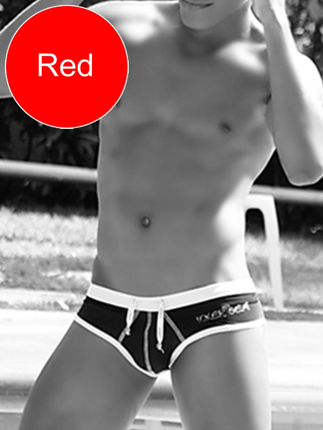 Icker Sea Contrast Trim & Stitching Cheeky Mini Bikini Swimwear Red/White COB-13-29 - DealByEthan.gay loves Icker Sea