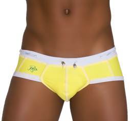 Icker Sea Cord Contrast Trim & Stitching Bikini Swimwear Mango/White COB-13-33 - DealByEthan.gay loves Icker Sea