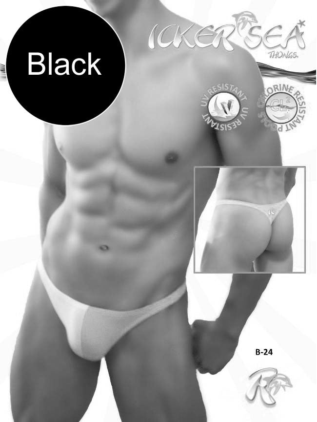 Icker Sea Duotone Thong Swimwear Black/White B-24 - DealByEthan.gay loves Icker Sea