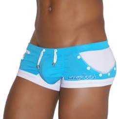 Icker Sea Eyelets Square Cut Trunk Swimwear Blue COB-13-37 - DealByEthan.gay loves Icker Sea