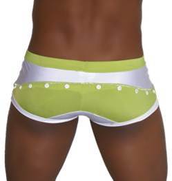 Icker Sea Eyelets Square Cut Trunk Swimwear Green COB-13-40 - DealByEthan.gay loves Icker Sea