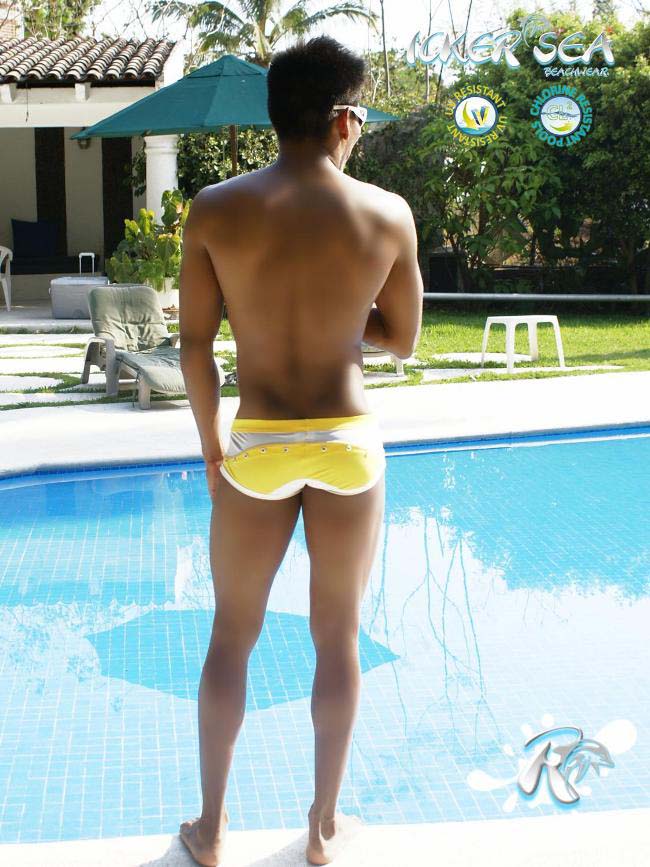Icker Sea Eyelets Square Cut Trunk Swimwear Mango COB-13-41 - DealByEthan.gay loves Icker Sea