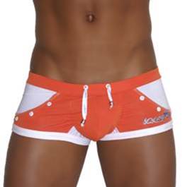 Icker Sea Eyelets Square Cut Trunk Swimwear Orange COB-13-42 - DealByEthan.gay loves Icker Sea