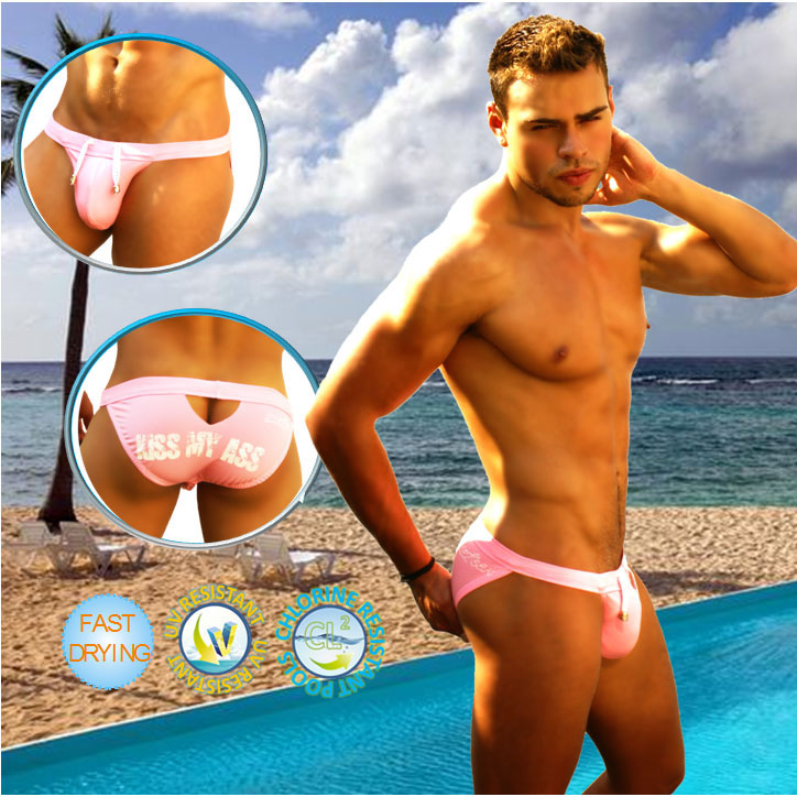 Icker Sea Kiss My Ass Back Cut Out Slip Bikini Swimwear Pink COB-14-KMA02 - DealByEthan.gay loves Icker Sea