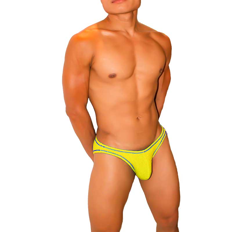 Icker Sea Kiss My Ass Contrast Stitching Bikini Underwear Mango COI-22-02 - DealByEthan.gay loves Icker Sea