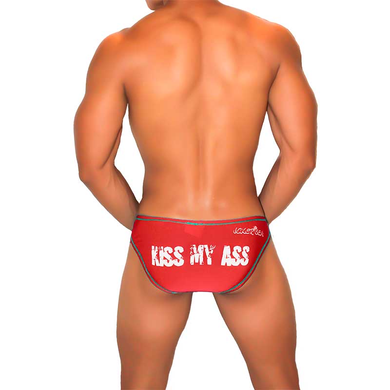 Icker Sea Kiss My Ass Contrast Stitching Bikini Underwear Red COI-22-02 - DealByEthan.gay loves Icker Sea