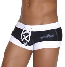 Icker Sea Legs Shoe Lace Pouch Square Cut Trunk Swimwear Black COB-13-43 - DealByEthan.gay loves Icker Sea
