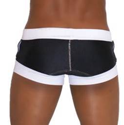 Icker Sea Legs Shoe Lace Pouch Square Cut Trunk Swimwear Black COB-13-43 - DealByEthan.gay loves Icker Sea