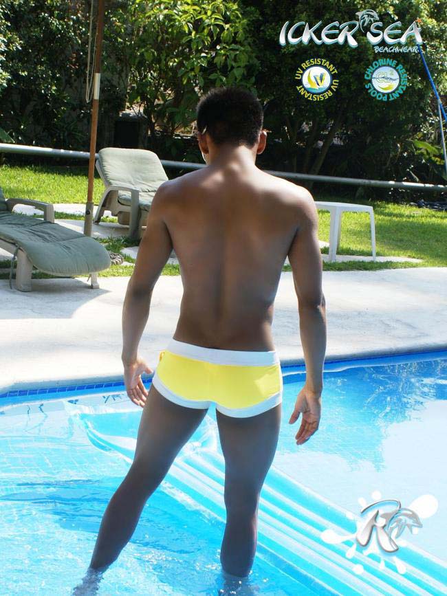 Icker Sea Legs Shoe Lace Pouch Square Cut Trunk Swimwear Mango COB-13-44 - DealByEthan.gay loves Icker Sea