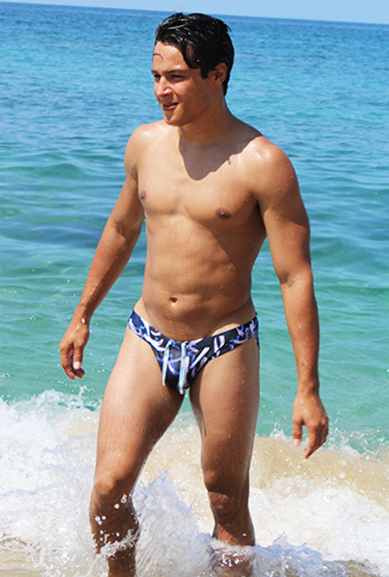 Icker Sea Letters Bikini Swimwear Navy Blue COB-15-24 - DealByEthan.gay loves Icker Sea