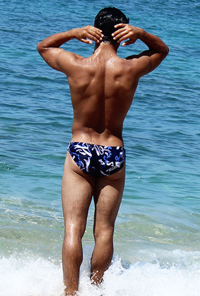 Icker Sea Letters Bikini Swimwear Navy Blue COB-15-24 - DealByEthan.gay loves Icker Sea