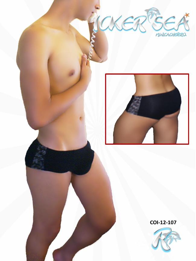 Icker Sea Letters Mini Boxer Brief Underwear Black COI-12-107 - DealByEthan.gay loves Icker Sea