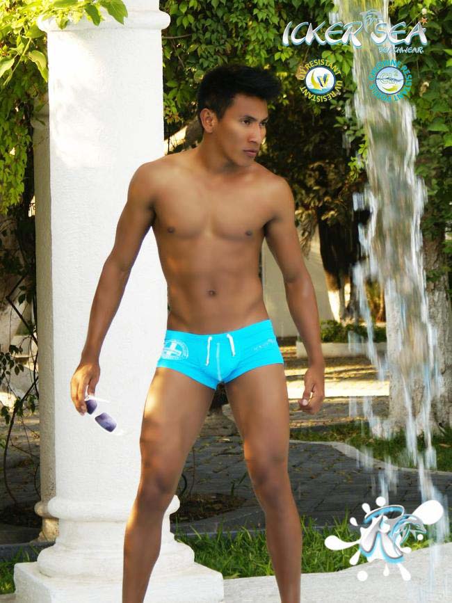 Icker Sea Lifeguard Brazilian Square Cut Trunk Swimwear Blue COB-13-46 - DealByEthan.gay loves Icker Sea