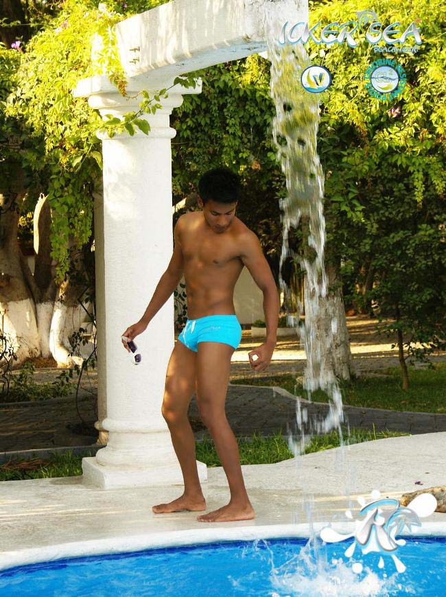 Icker Sea Lifeguard Brazilian Square Cut Trunk Swimwear Blue COB-13-46 - DealByEthan.gay loves Icker Sea