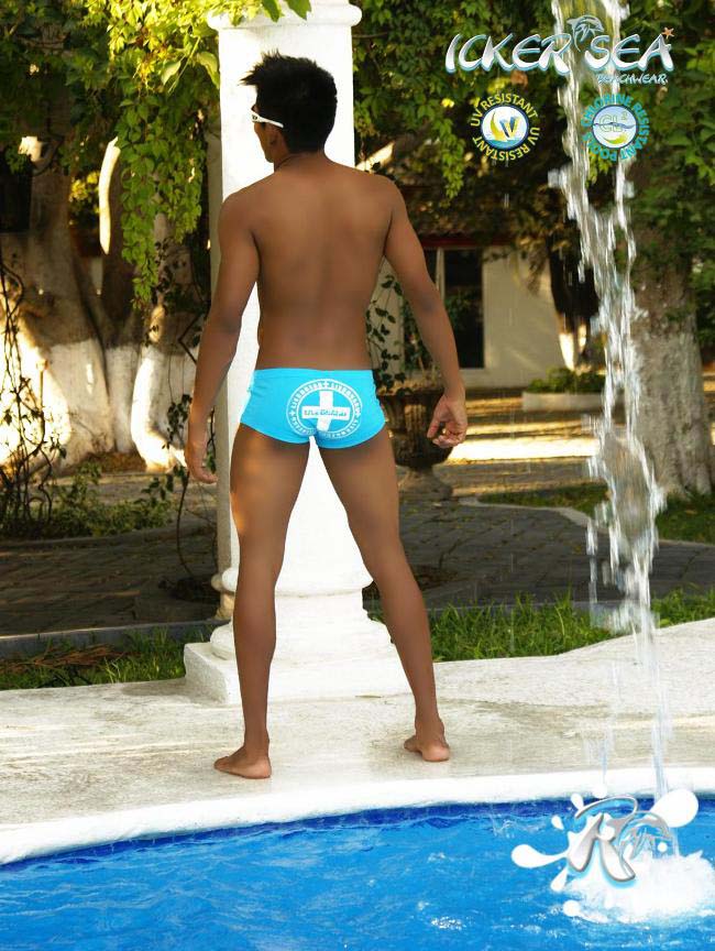 Icker Sea Lifeguard Brazilian Square Cut Trunk Swimwear Blue COB-13-46 - DealByEthan.gay loves Icker Sea