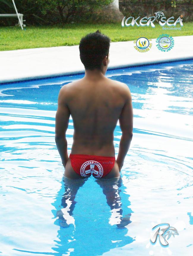 Icker Sea Lifeguard Micro Slip Bikini Swimwear Red COB-13-10 - DealByEthan.gay loves Icker Sea