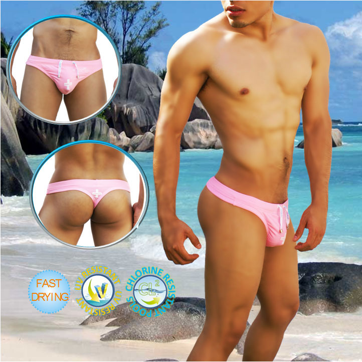 Icker Sea Lifeguard Tanga Thong Swimwear Pink COB-14-LTW01 - DealByEthan.gay loves Icker Sea