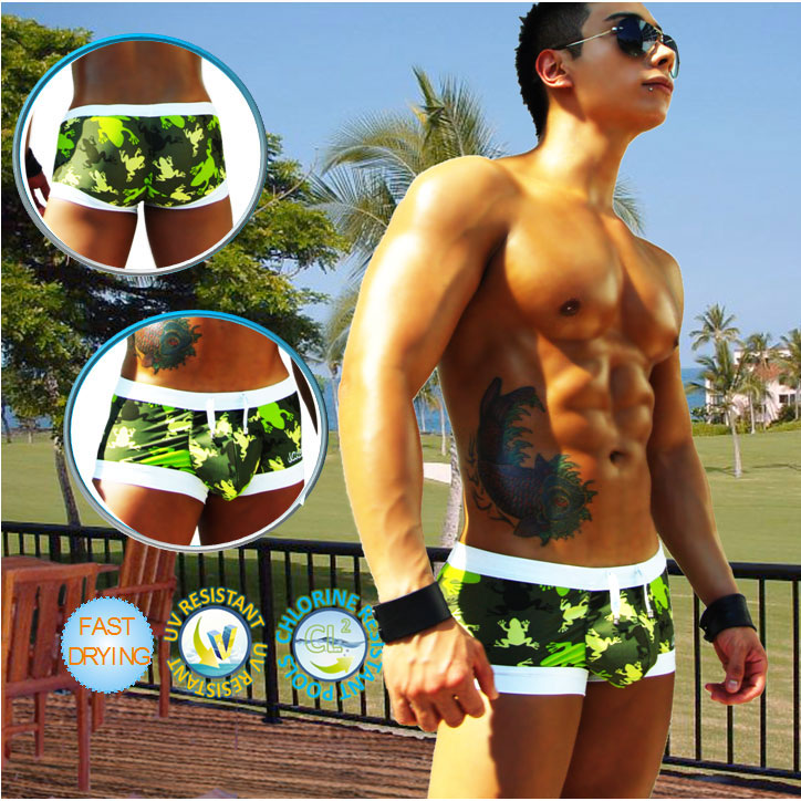 Icker Sea Little Frogs Low Square Cut Trunk Swimwear COB-14-LF05 - DealByEthan.gay loves Icker Sea