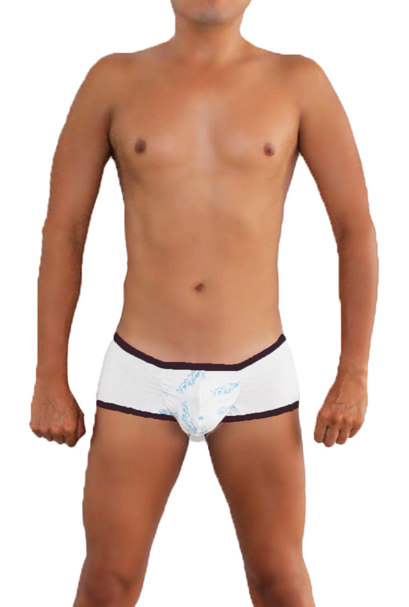 Icker Sea Logo Pouch Contrast Trim Mini Boxer Brief Underwear White/Black COI-16-08N - DealByEthan.gay loves Icker Sea