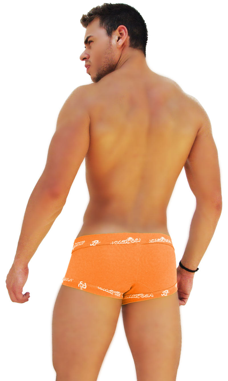 Icker Sea Logo Trim Lace Front Boxer Brief Underwear Orange COI-14-ORANGE-07 - DealByEthan.gay loves Icker Sea
