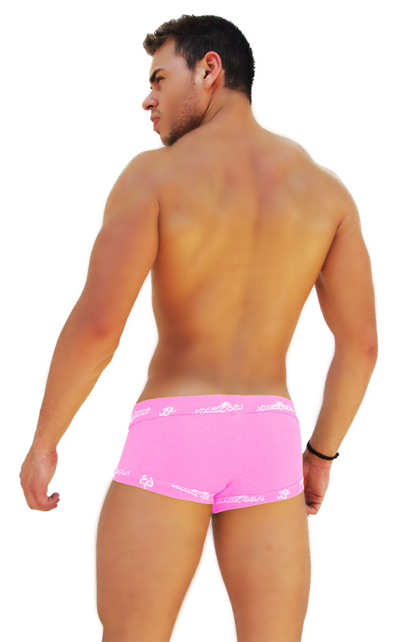 Icker Sea Logo Trim Lace Front Boxer Brief Underwear Pink COI-14-PINK-07 - DealByEthan.gay loves Icker Sea