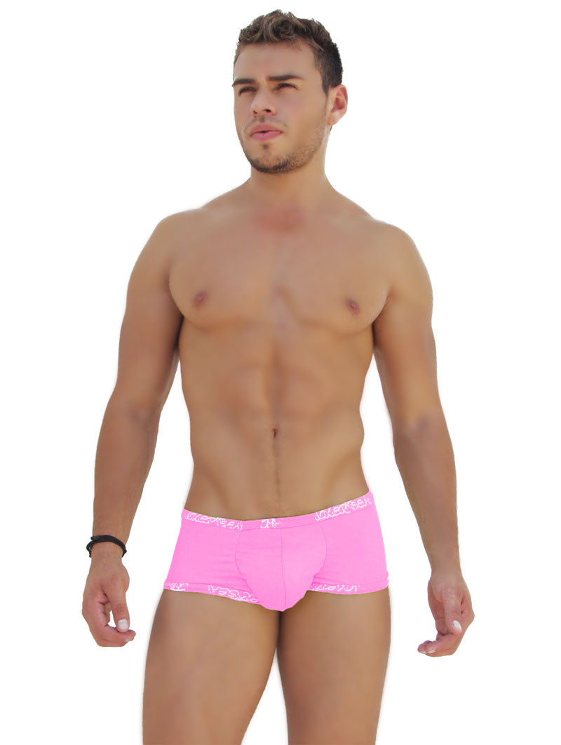 Icker Sea Logo Trim Low Boxer Brief Underwear Pink COI-14-PINK-05 - DealByEthan.gay loves Icker Sea