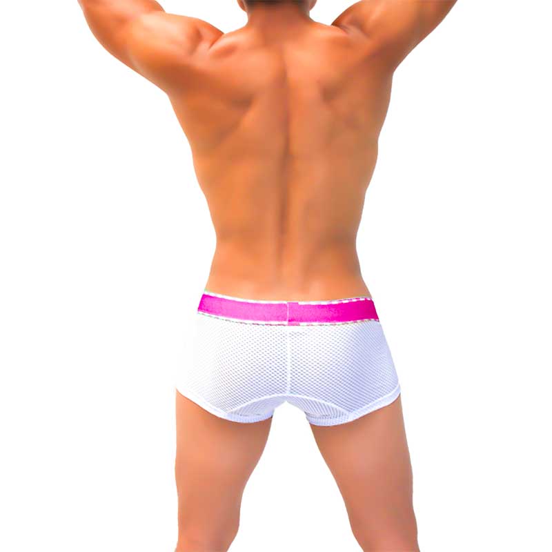 Icker Sea Mesh Contrast Boxer Brief Underwear Fuchsia COI-22-04 - DealByEthan.gay loves Icker Sea