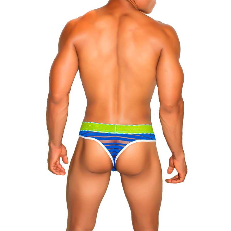 Icker Sea Mesh Stripe Thong Underwear Blue COI-22-01 - DealByEthan.gay loves Icker Sea
