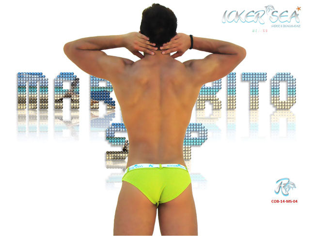 Icker Sea Sailor Belted Logo Slip Bikini Swimwear Green/White COB-14-MS04 - DealByEthan.gay loves Icker Sea