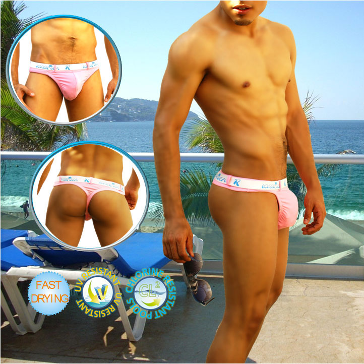 Icker Sea Sailor Belted Logo Tanga Thong Swimwear Pink COB-14-MT01 - DealByEthan.gay loves Icker Sea