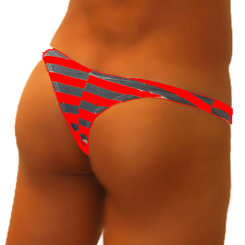 Icker Sea Sailor Stripe Enhancement C-Ring Thong Underwear Red COI-19-04 - DealByEthan.gay loves Icker Sea