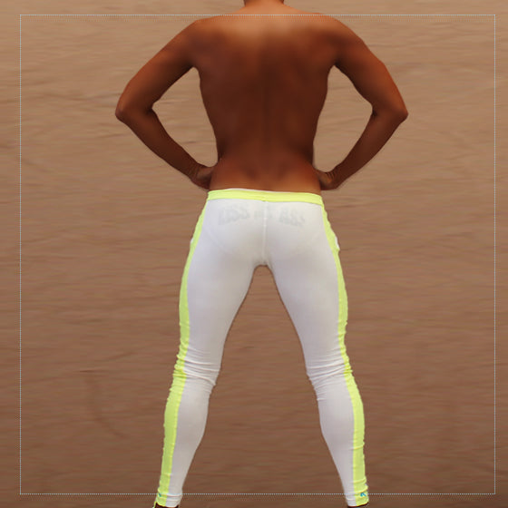 Icker Sea Side Stripe Runner Pants White/Green PN-18-01 - DealByEthan.gay loves Icker Sea