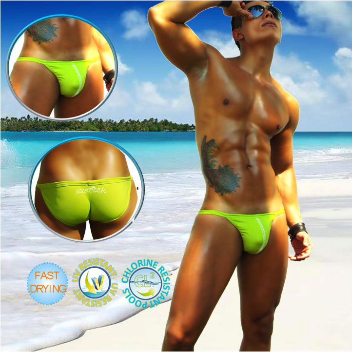Icker Sea Solid Micro Slip Bikini Swimwear Green COB-14-OCM02 - DealByEthan.gay loves Icker Sea