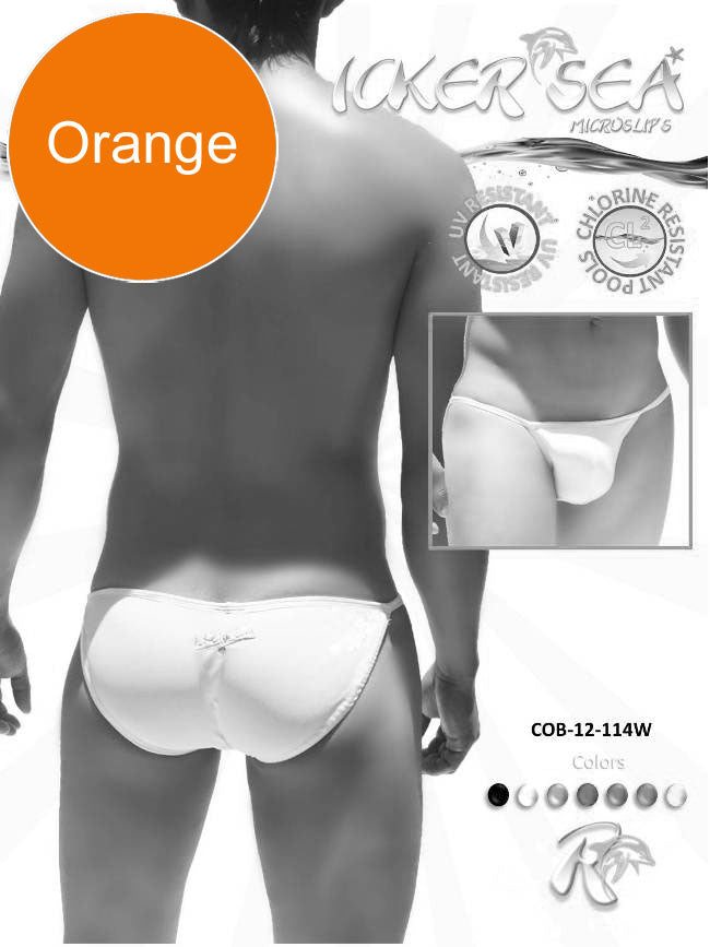 Icker Sea Solid Micro Slip Bikini Swimwear Orange COB-12-114 - DealByEthan.gay loves Icker Sea