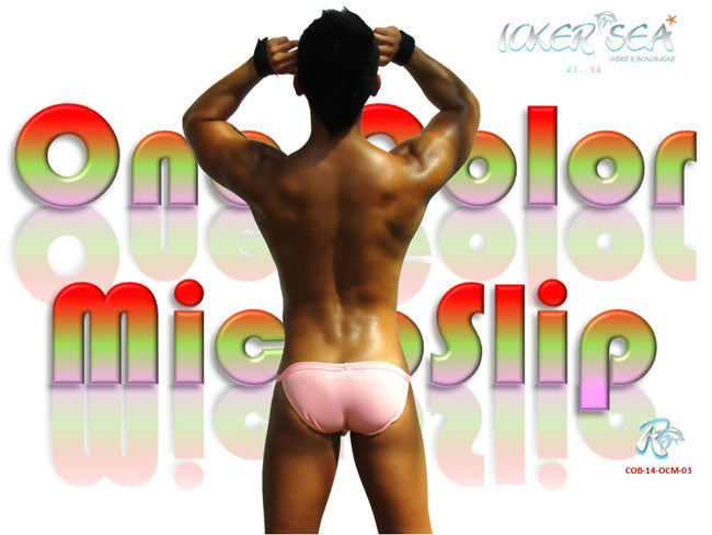 Icker Sea Solid Micro Slip Bikini Swimwear Pink COB-14-OCM03 - DealByEthan.gay loves Icker Sea