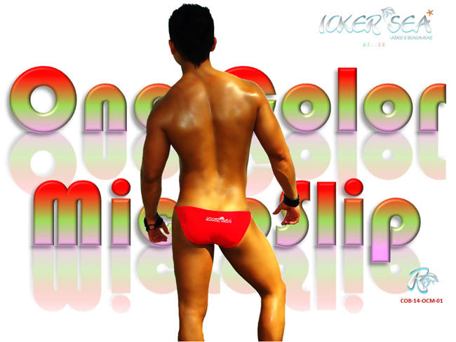 Icker Sea Solid Micro Slip Bikini Swimwear Red COB-14-OCM01 - DealByEthan.gay loves Icker Sea