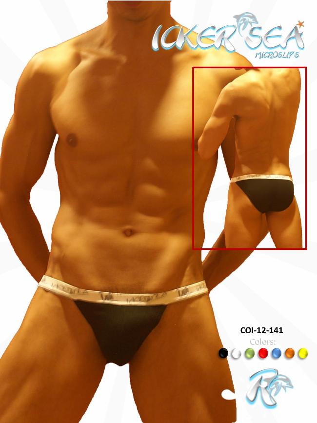 Icker Sea Solid Micro Slip Bikini Underwear Black COI-12-141 - DealByEthan.gay loves Icker Sea