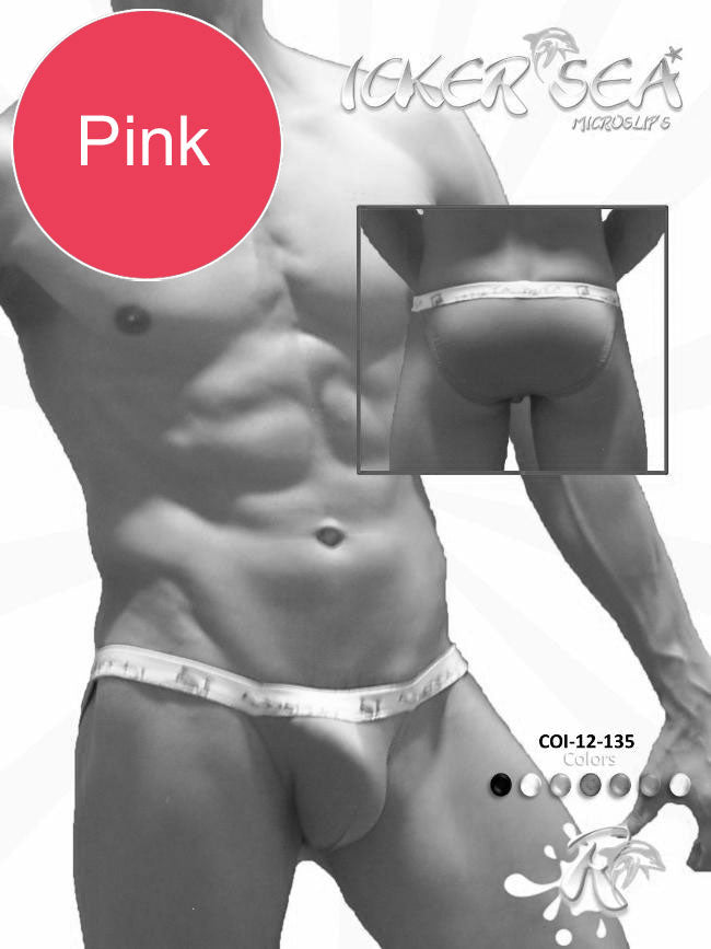 Icker Sea Solid Micro Slip Bikini Underwear Pink COI-12-141 - DealByEthan.gay loves Icker Sea