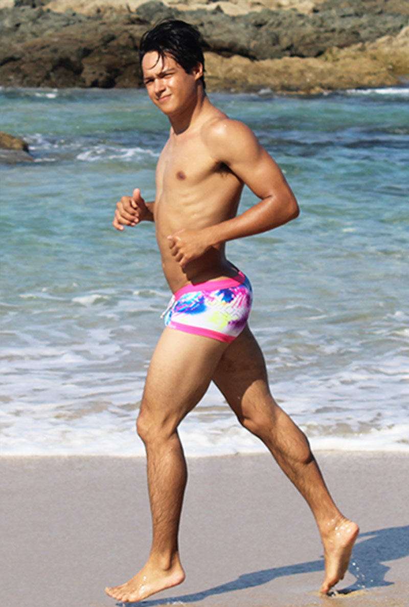 Icker Sea Spring Square Cut Trunk Swimwear Pink/Blue COB-15-05 - DealByEthan.gay loves Icker Sea