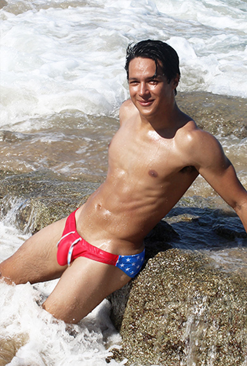 Icker Sea Stars Bikini Swimwear Red/Blue COB-15-07 - DealByEthan.gay loves Icker Sea