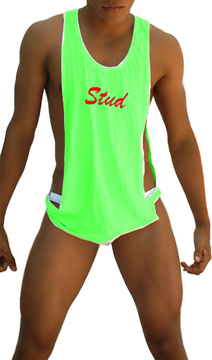 Icker Sea Stud Large Armhole Tank Top T Shirt Green/Red CA-16-ST-51 - DealByEthan.gay loves Icker Sea