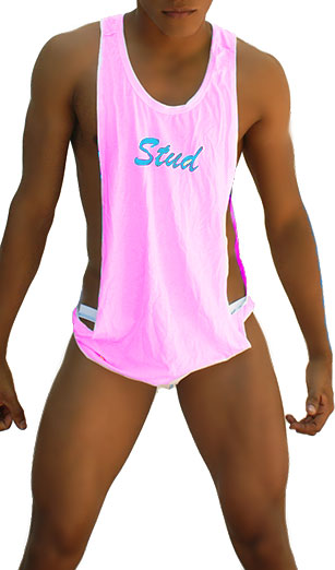 Icker Sea Stud Large Armhole Tank Top T Shirt Pink/Blue CA-16-ST-49 - DealByEthan.gay loves Icker Sea