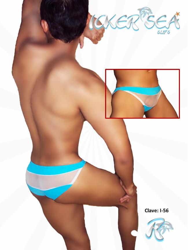 Icker Sea Transparent Panel Slip Bikini Underwear Blue COI-12-I156 - DealByEthan.gay loves Icker Sea